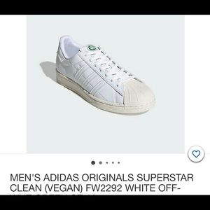 NWT Men’s Superstar Clean Classics Recycled Adidas